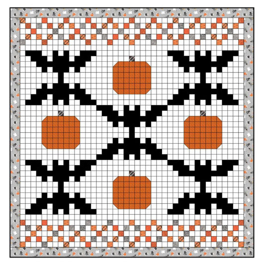 Frighty Night Fun, a Tensisters Easy Piecing Grid FREE Pattern