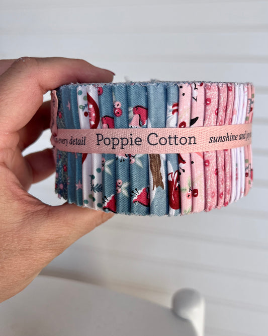 Frost and Flurry Fabric by Poppie Cotton, 2.5" Strips, 21 skus, 42 pieces, FL25622