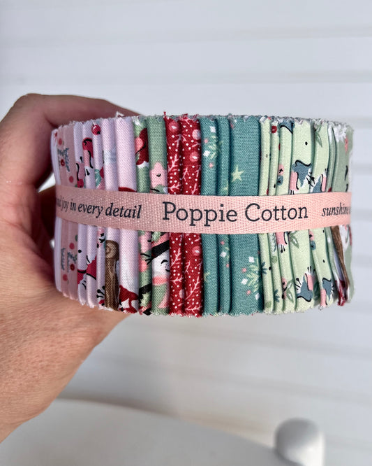Frost and Flurry Fabric by Poppie Cotton, 2.5" Strips, 21 skus, 42 pieces, FL25622