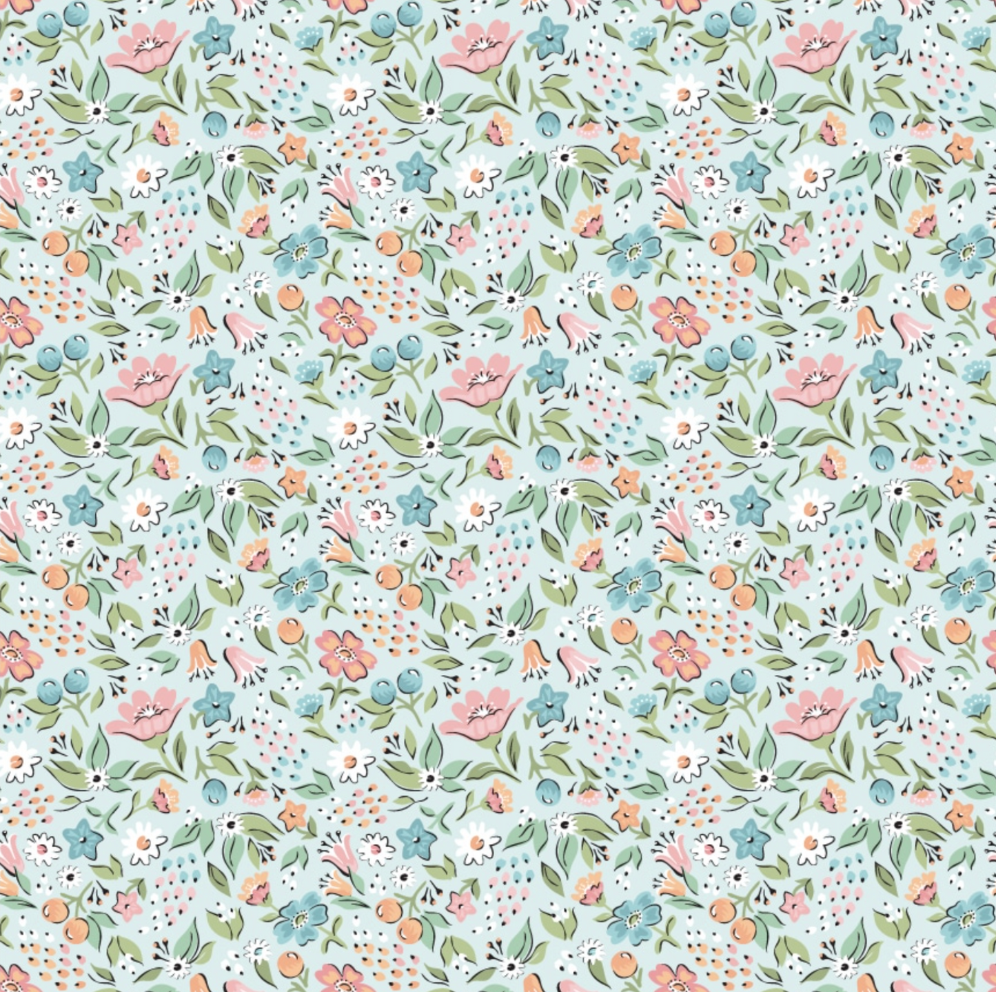 Garden Party, Freshly Picked Sky, GP23317, sold by the 1/2 yard