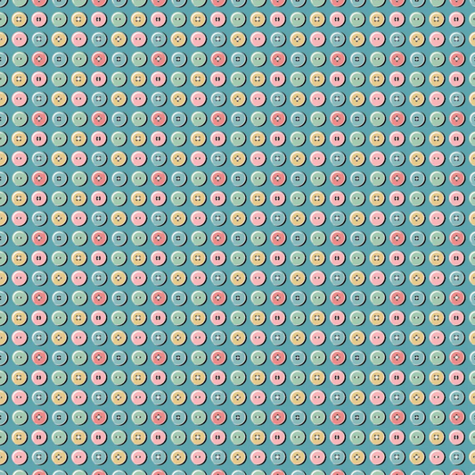 Granny's Sewing Room, Button Collection Blue, GS25908, PREORDER! - Good Vibes Quilt Shop