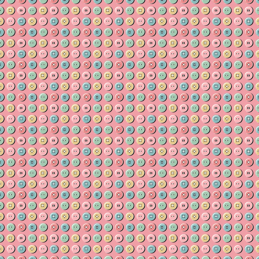Granny's Sewing Room, Button Collection Pink, GS25909, PREORDER! - Good Vibes Quilt Shop
