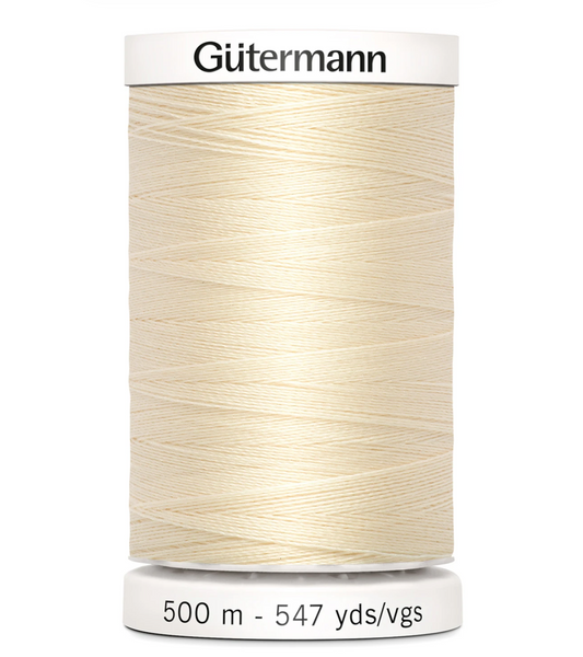 Gütermann Sew-all Polyester All Purpose Thread, 500m/547yds Ivory