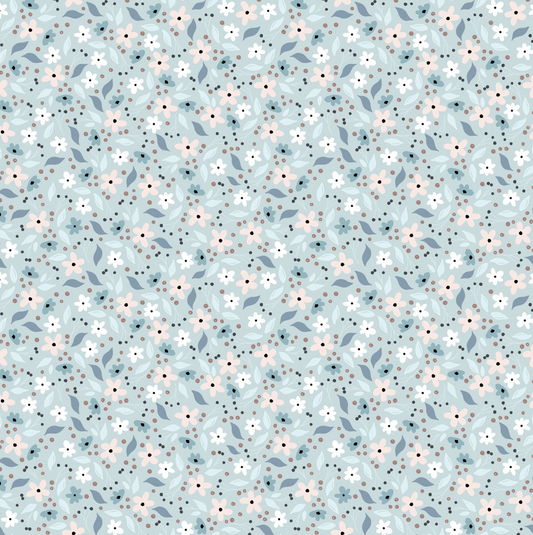 House and Home, HH22158 Cicely Blue, sold by the 1/2 yard - Good Vibes Quilt Shop