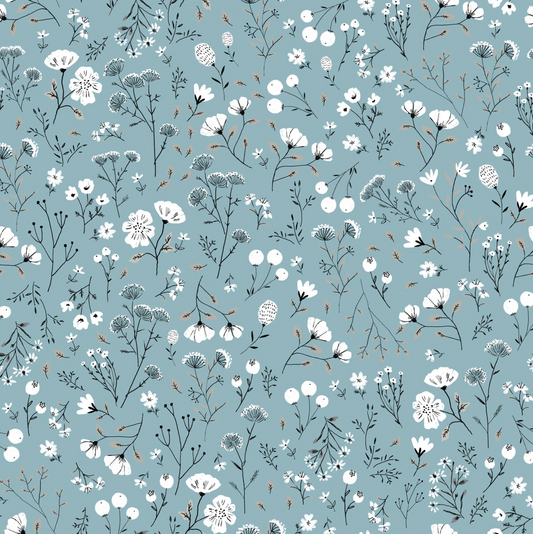 House and Home, HH22166 Mabel Blue, sold by the 1/2 yard