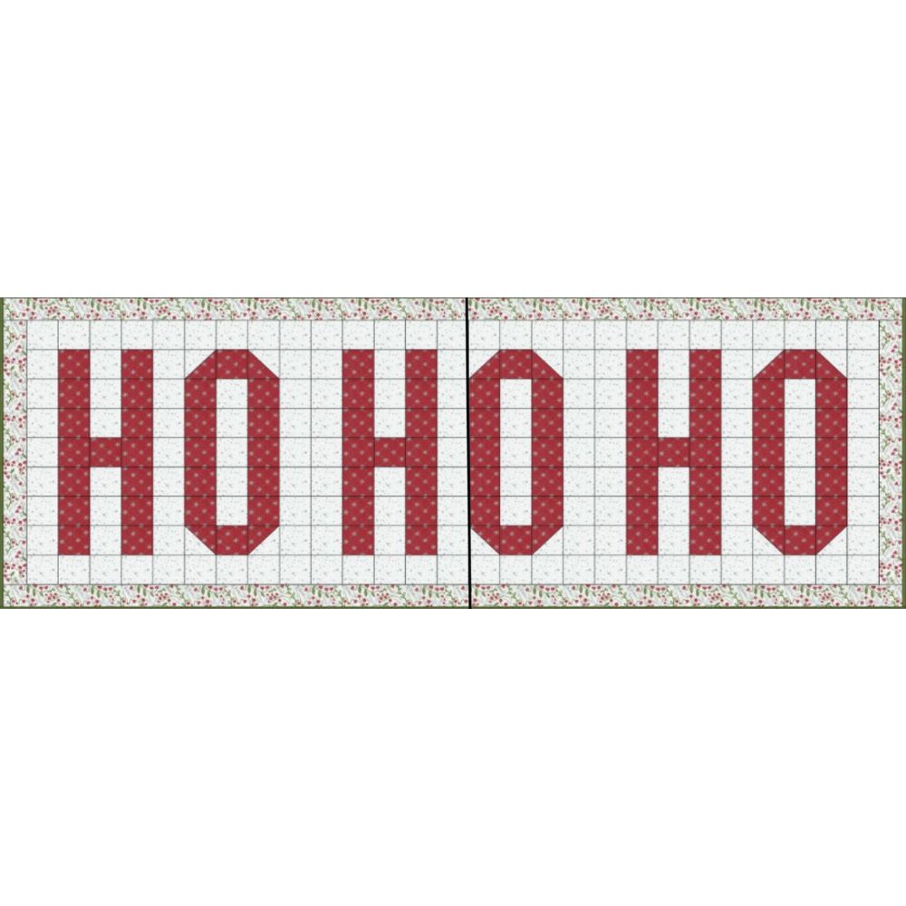 HO! HO! HO! Table Runner, a Tensisters Easy Piecing Grid FREE Pattern