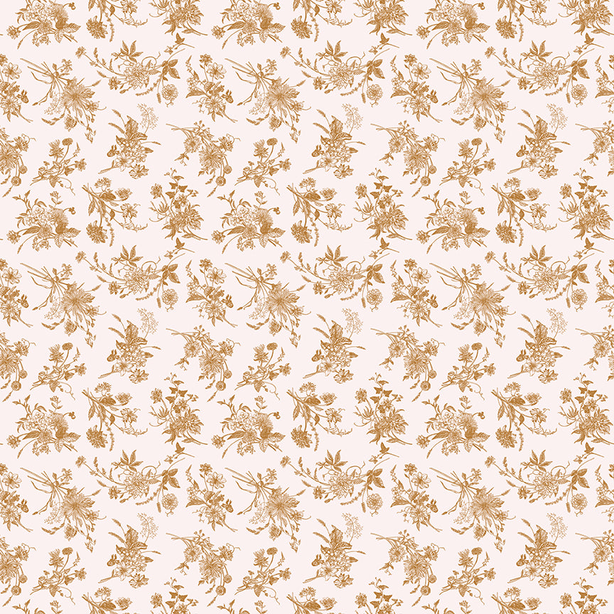 Harvest on the Prairie Wildflowers Brown Fabric | C18285-Brown