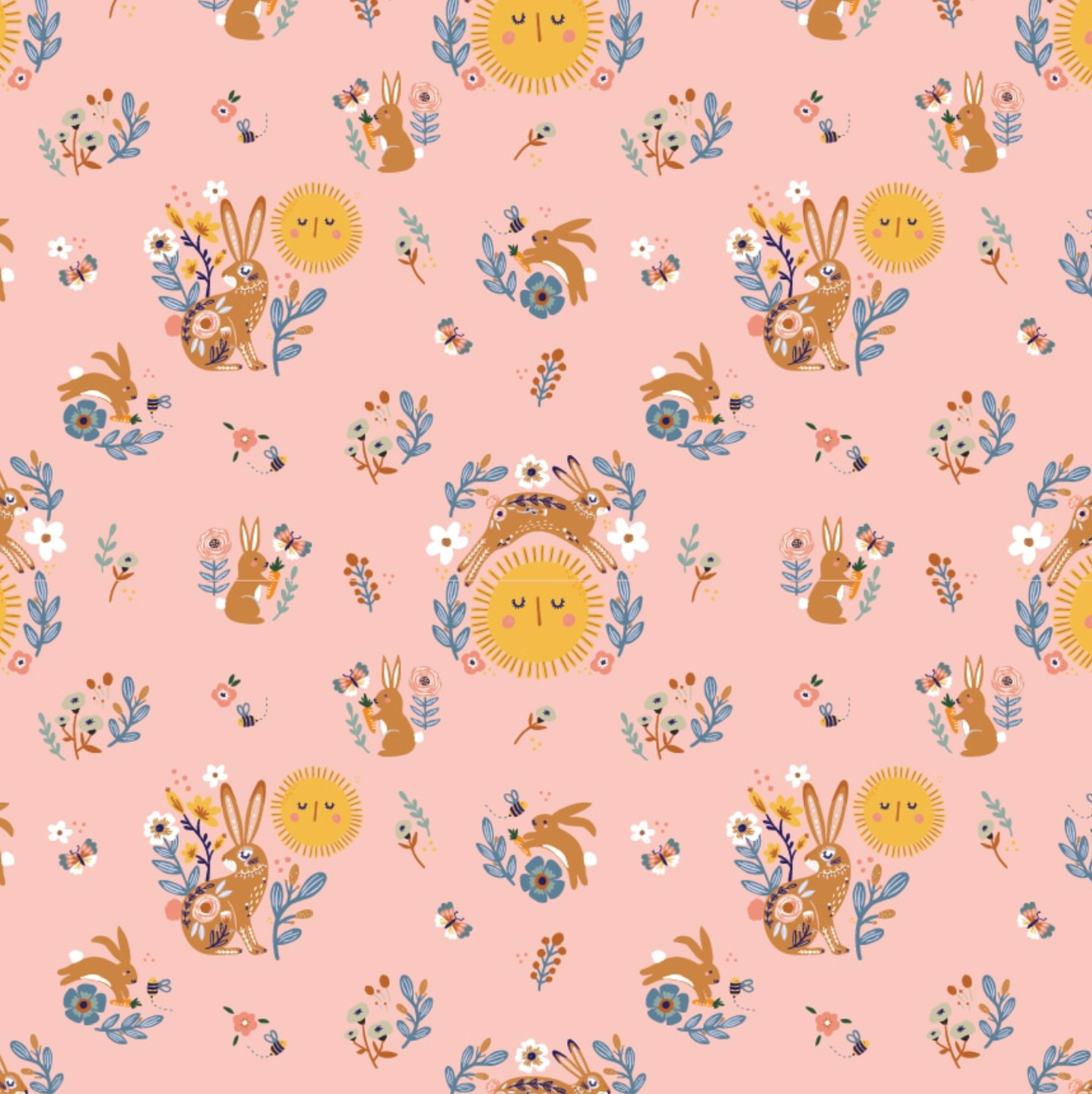 Hide and Seek Sunny Bunnies Pink HS23412, sold by the 1/2 yard - Good Vibes Quilt Shop