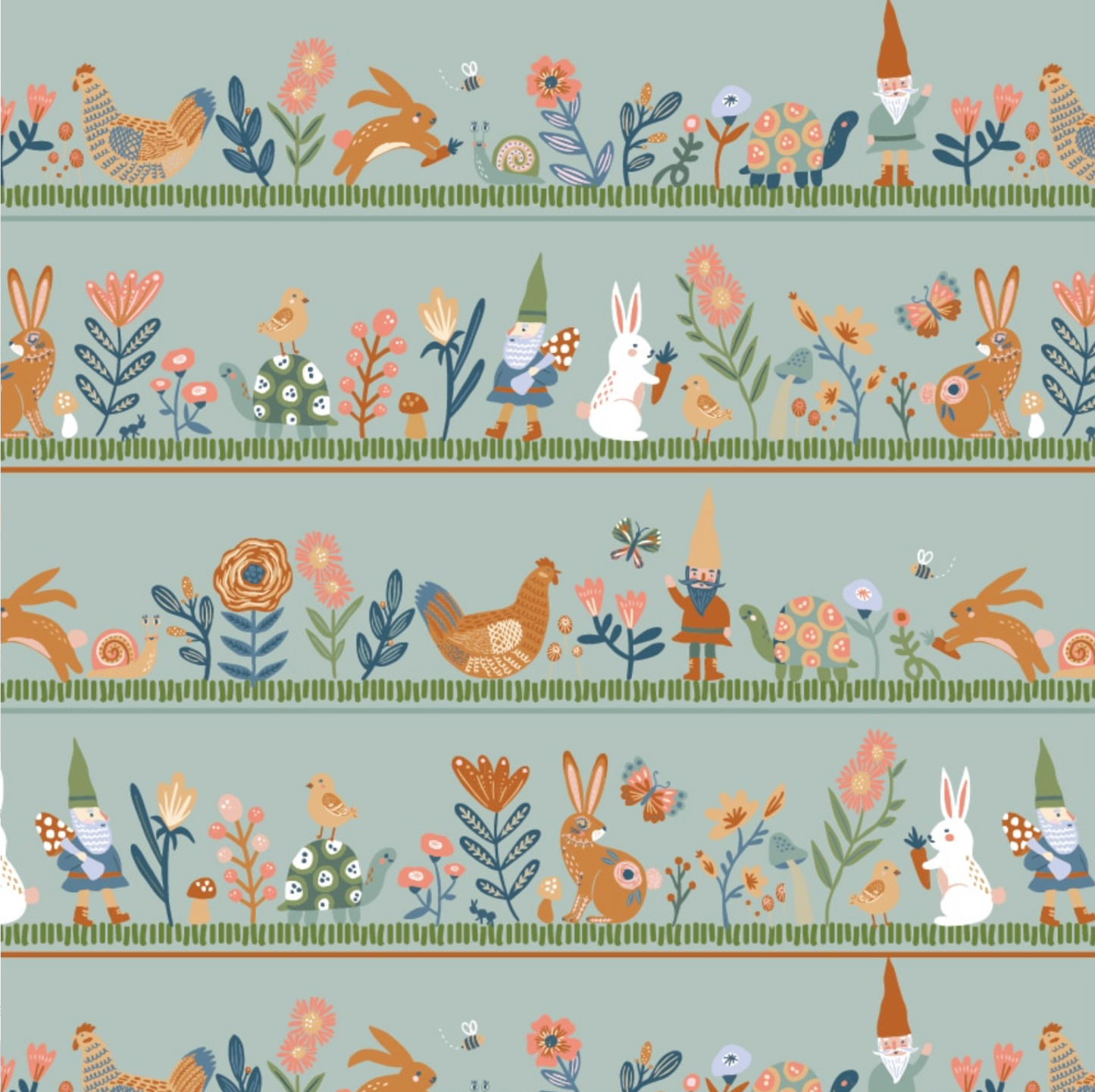 Hide and Seek Honey Im Gnome Green HS23407, sold by the 1/2 yard - Good Vibes Quilt Shop