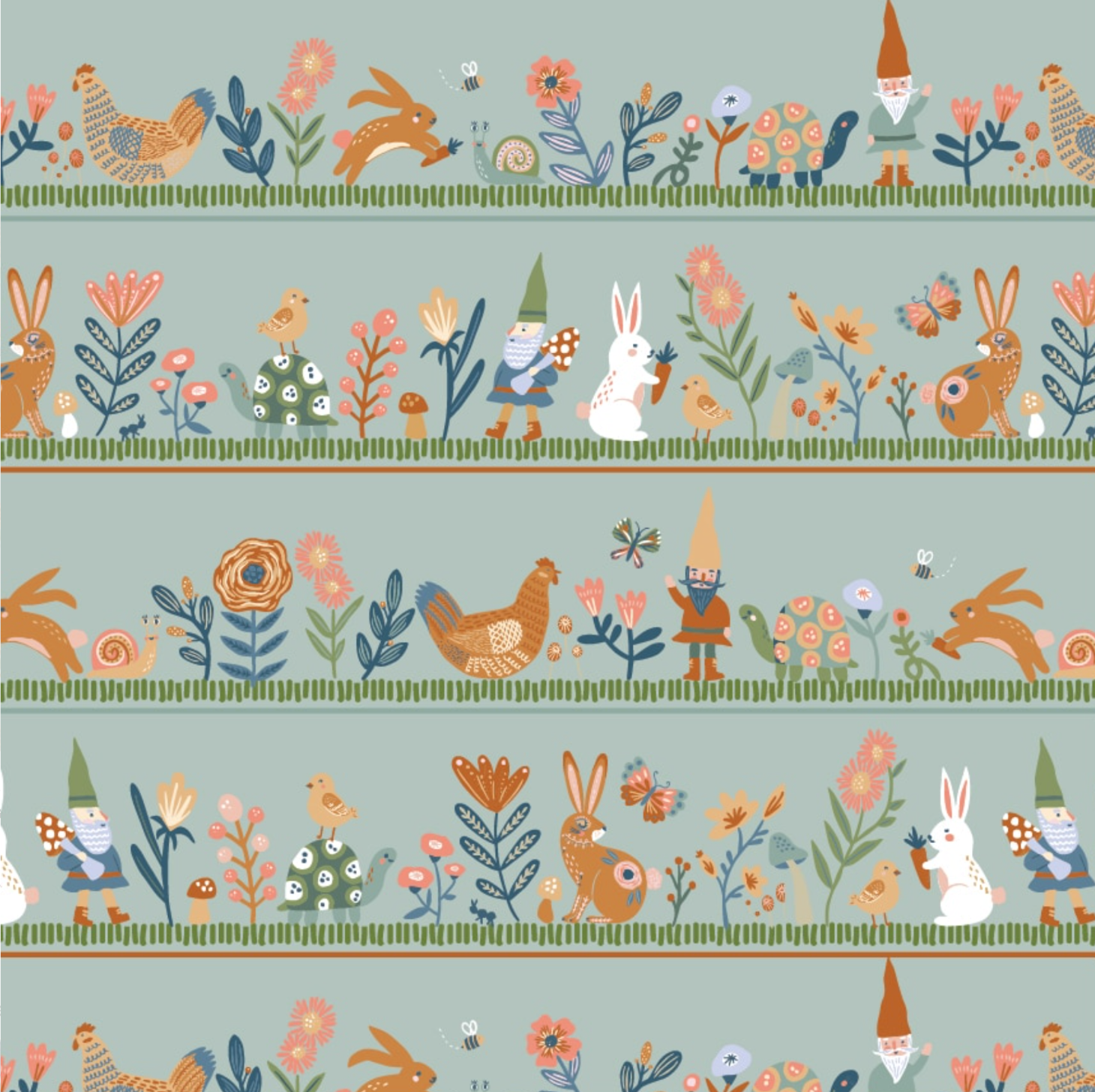 Hide and Seek Honey Im Gnome Green HS23407, sold by the 1/2 yard - Good Vibes Quilt Shop