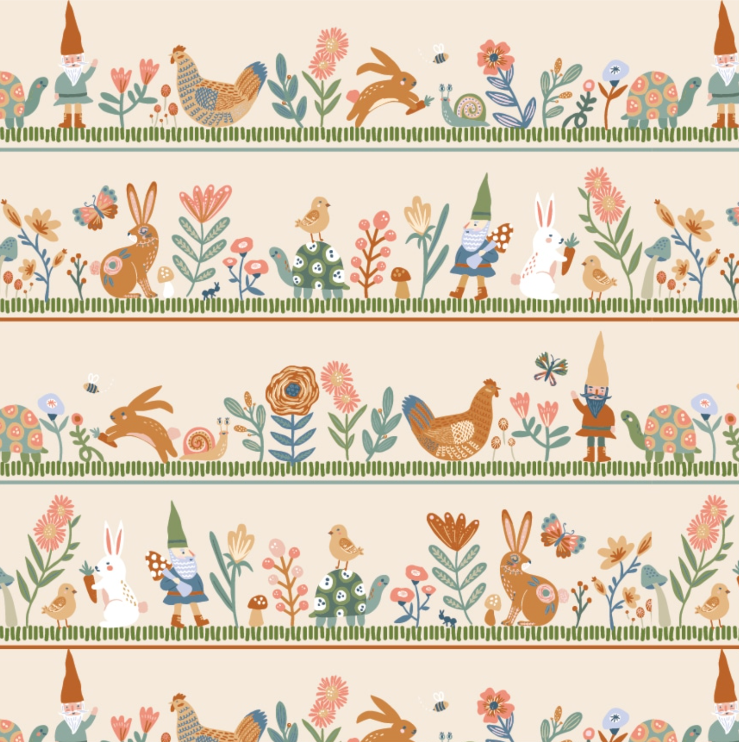 Hide and Seek Honey Im Gnome Natural HS23408, sold by the 1/2 yard - Good Vibes Quilt Shop