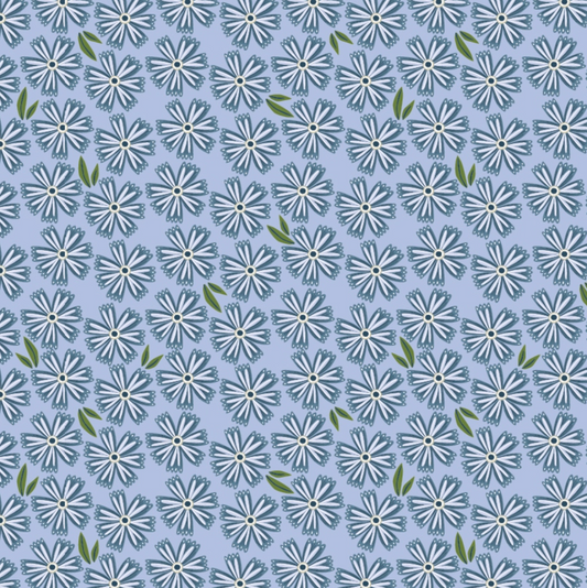 Hide and Seek Painted Daisies Blue HS23411, sold by the 1/2 yard