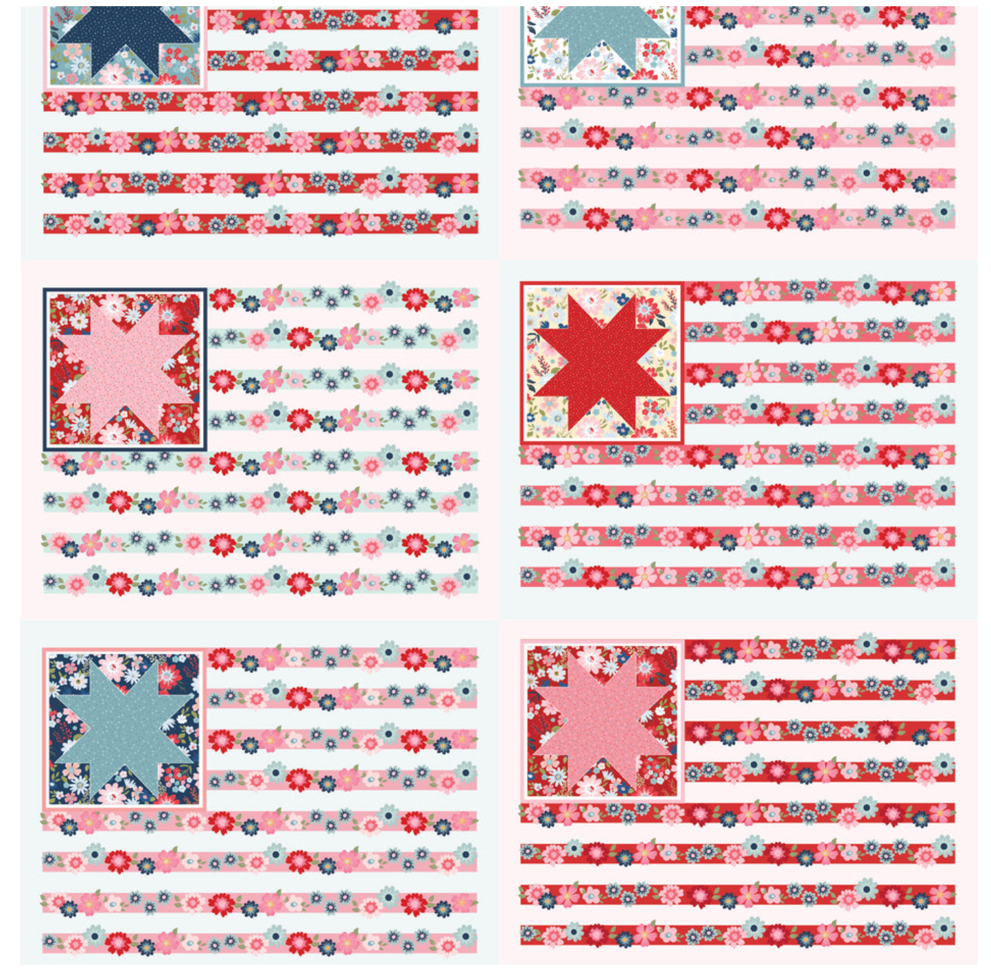 Hip Hip Hooray Liberty, Poppie Cotton, Hooray Flag Panel, HH25108