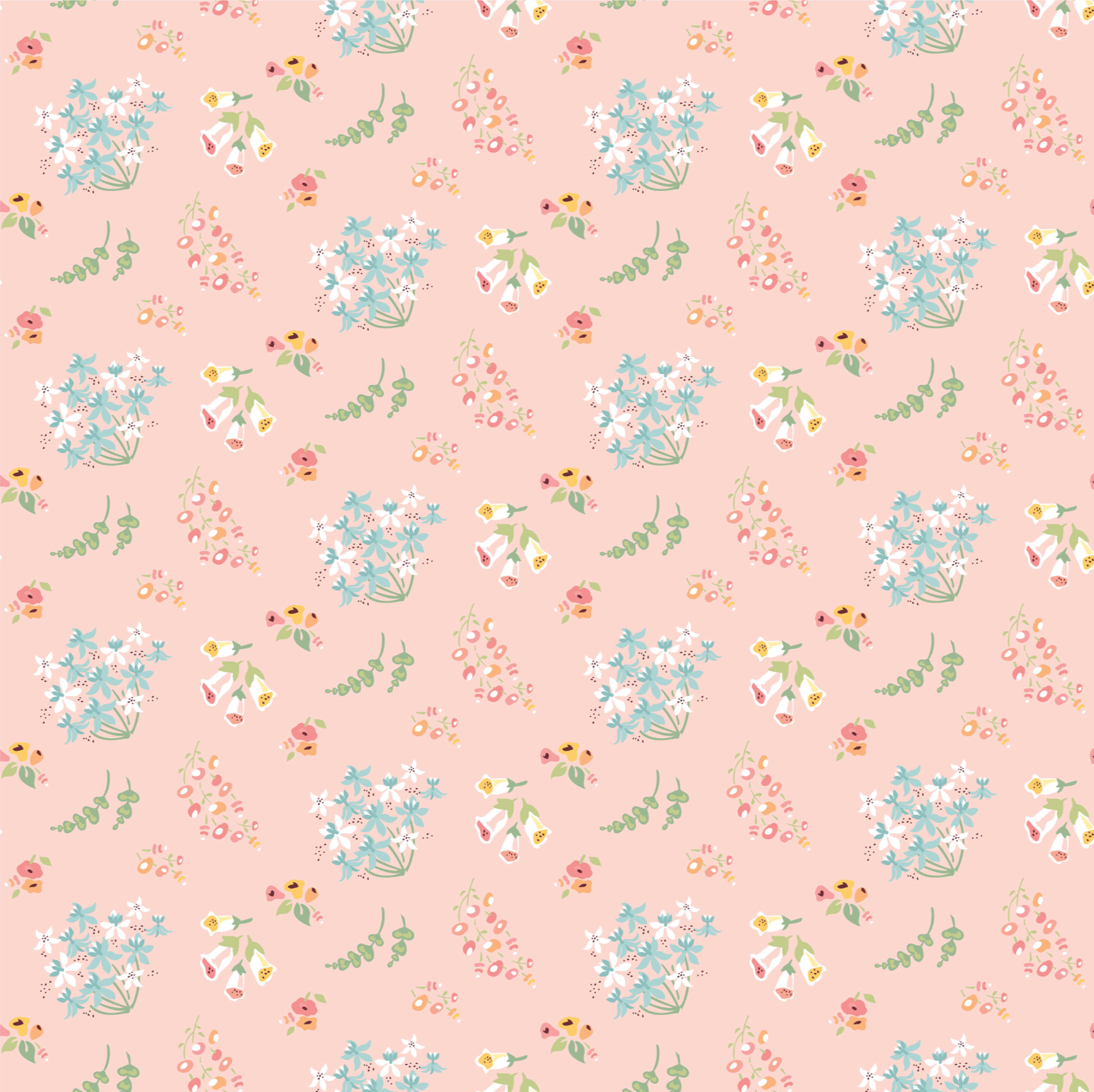 Hollyhock Lane, HL23802, Bloom Pink, sold by the 1/2 yard - Good Vibes Quilt Shop