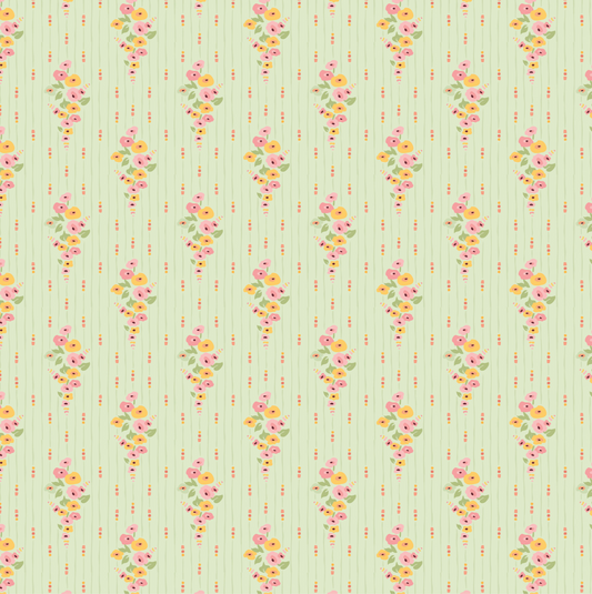 Hollyhock Lane, HL23809, Love at Home Mint , sold by the 1/2 yard - Good Vibes Quilt Shop