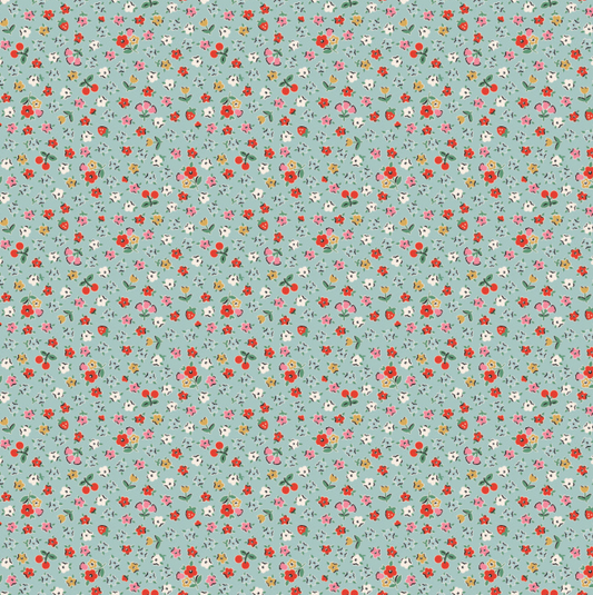 Home Sweet Home Bitty Blossoms Blue VR24470, Sold by 1/2 yard, *PREORDER
