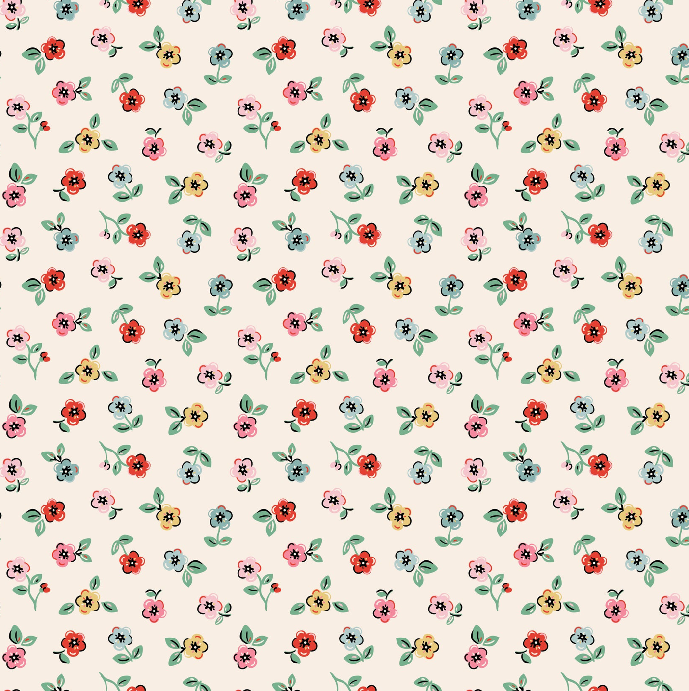 Home Sweet Home Cheery Florals Cream VR24466, Sold by 1/2 yard, *PREORDER