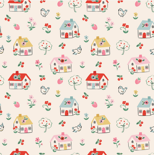 Home Sweet Home Happy Home Cream VR24456, Sold by 1/2 yard, *PREORDER