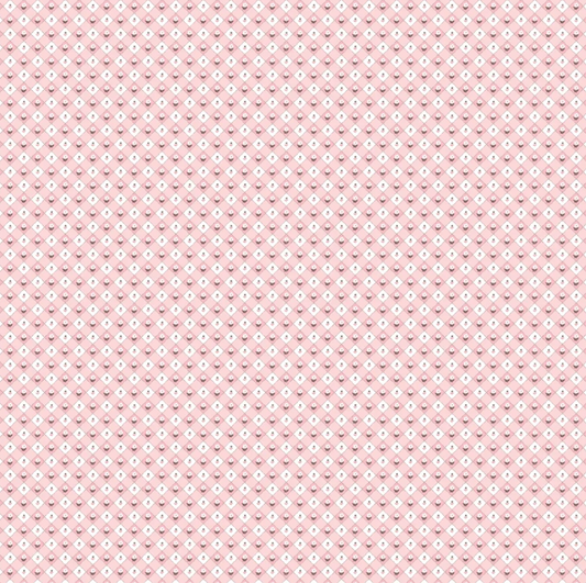 Pink checkered apron quilting cotton fabric from Poppie Cotton’s Homegrown Preserves collection, 1/2 yard piece.