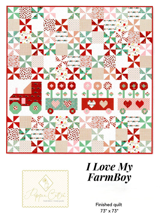 I Love My Farmboy Quilt Pattern, for the My Heart Belongs to My Farmer Collection
