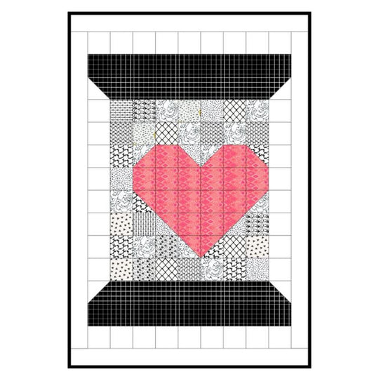 I Love Sewing Spool, a Tensisters Easy Piecing Grid FREE Pattern