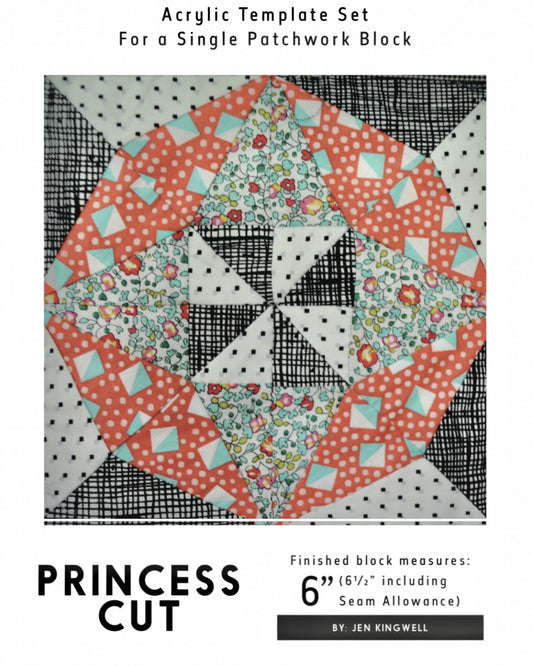 Princess Cut 6 inch template, Jen Kingwell Designs Moda Fabrics Amitie Textiles