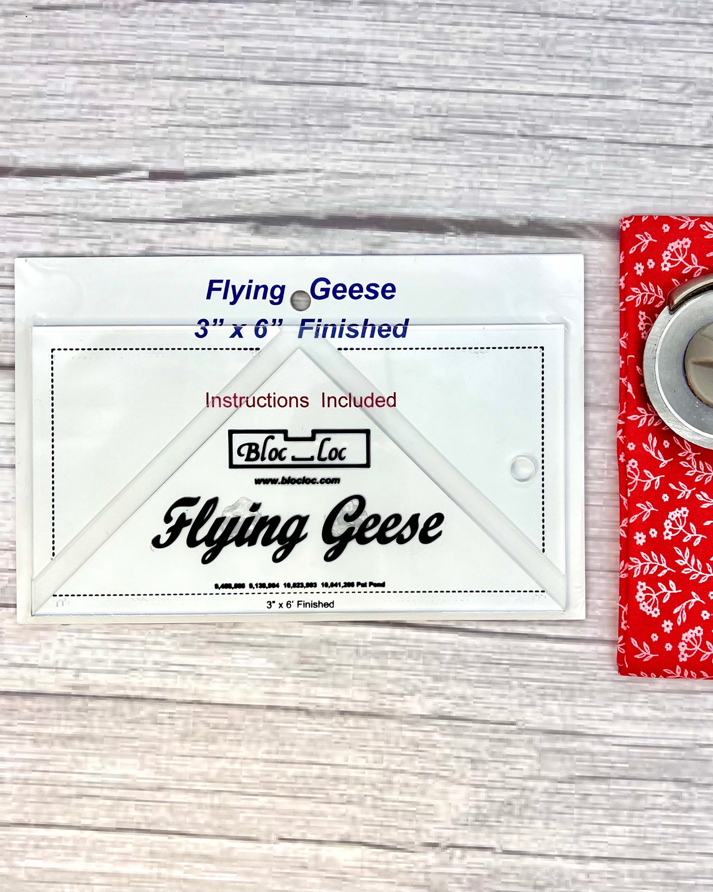 Flying Geese Ruler, by Bloc Loc 3" x 6" Finished - Good Vibes Quilt Shop