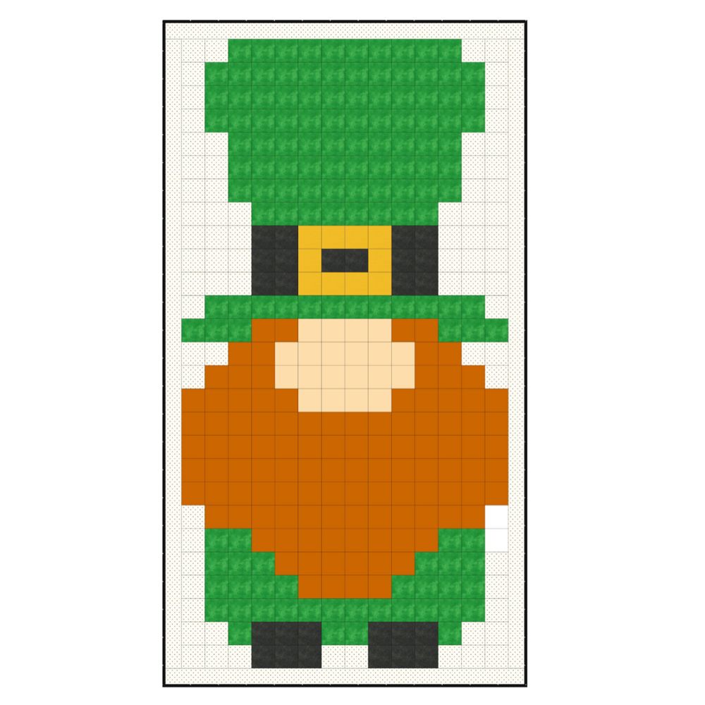 Irish Gnome, a Tensisters Easy Piecing Grid FREE Pattern