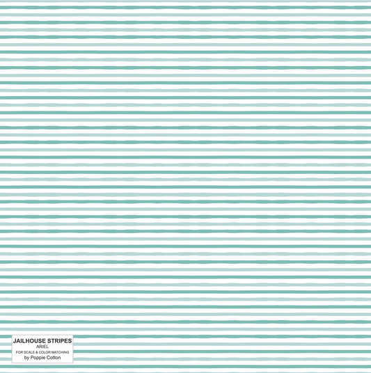 Jailhouse Stripes, Ariel Teal, JS24281, sold by the 1/2 yard - Good Vibes Quilt Shop