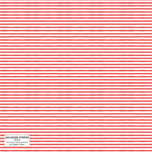 Jailhouse Stripes, Waldo Red JS24284, sold by the 1/2 yard