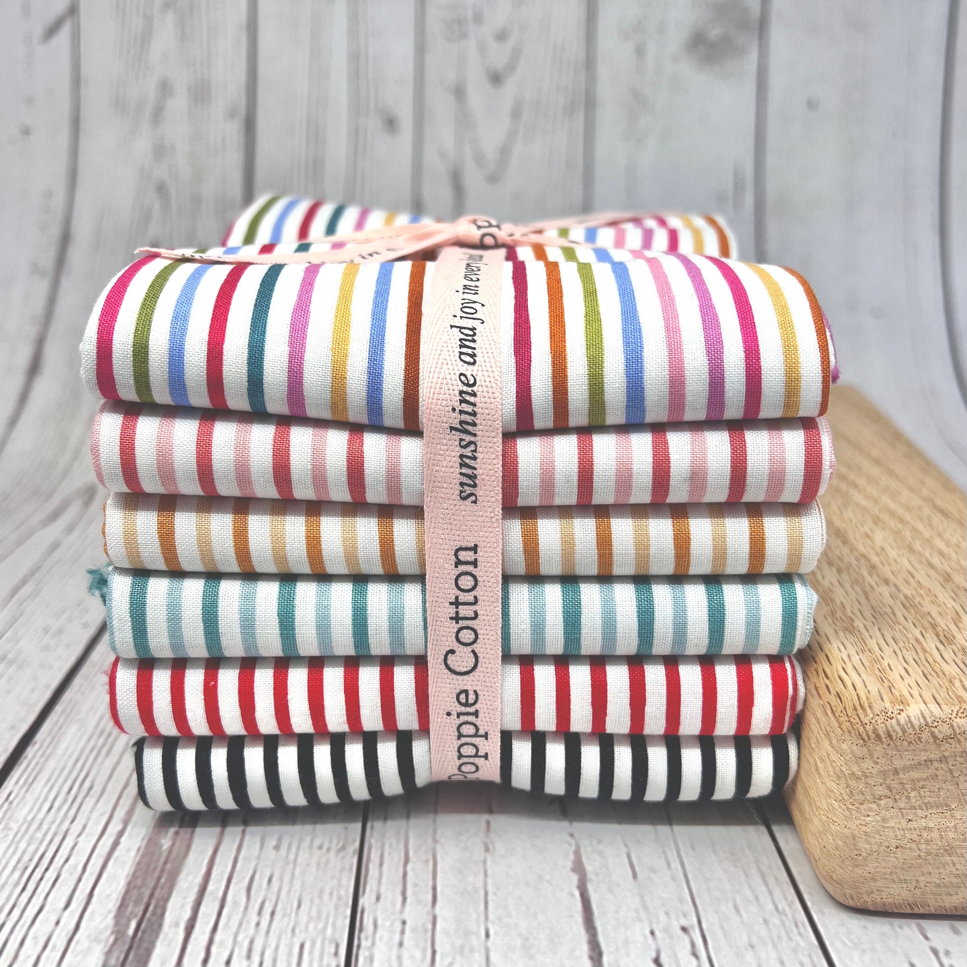 Jailhouse Stripes Fat Quarter Bundle, 1 FULL ONE YARD Pieces of Each 6 SKUs - Good Vibes Quilt Shop