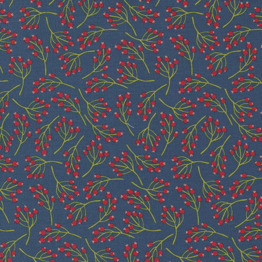 Joyful Joyful, Holly Berry Blenders Berries Holly Berry, Midnight, Sold by the 1/2 yard - Good Vibes Quilt Shop