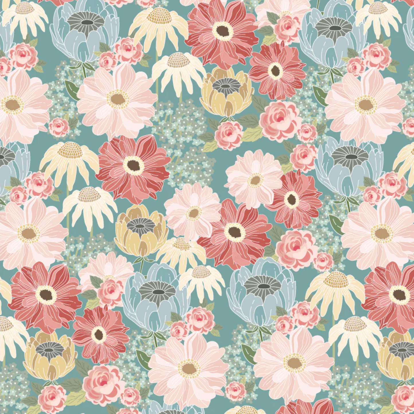 Moonlight Blue, KS261003, Kissin in the Moonlight Fabric Collection by Lori Woods, Sold by the 1/2 yard plus