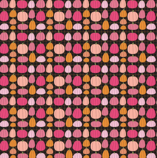 Kitty Loves Candy Pumpkin Patch Black KC23904, sold by 1/2 yard