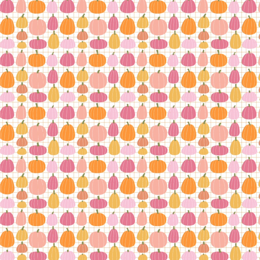 Kitty Loves Candy Pumpkin Patch White KC23905, sold by 1/2 yard - Good Vibes Quilt Shop