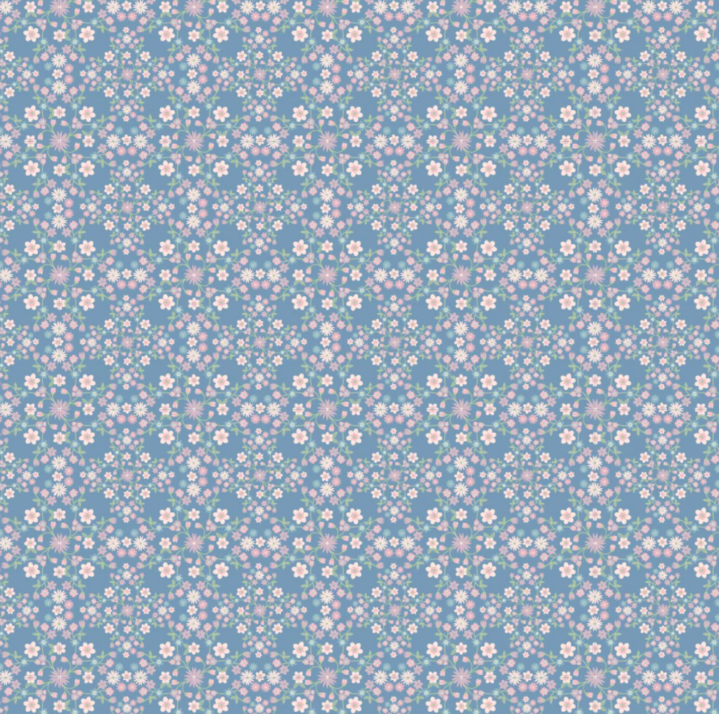 Le Petit Escargot Fabric, Bloom & Vines Blue, SL26414, Sold by the 1/2 yard, PREORDER - Good Vibes Quilt Shop