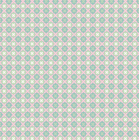 Le Petit Escargot Fabric, Aussie Quilt Teal, SL26408, Sold by the 1/2 yard, PREORDER