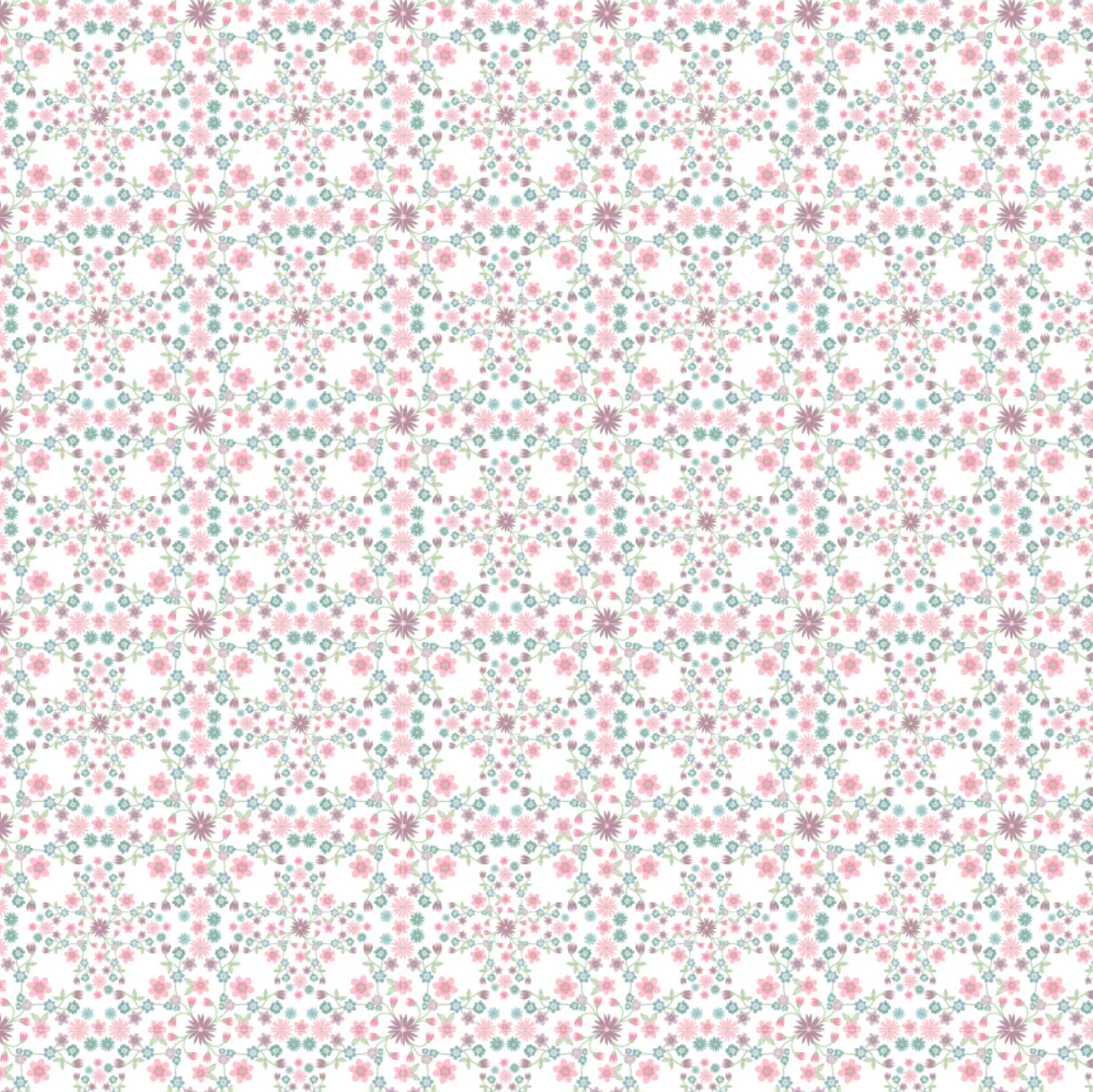 Le Petit Escargot Fabric, Bloom & Vines White, SL26413, Sold by the 1/2 yard, PREORDER - Good Vibes Quilt Shop