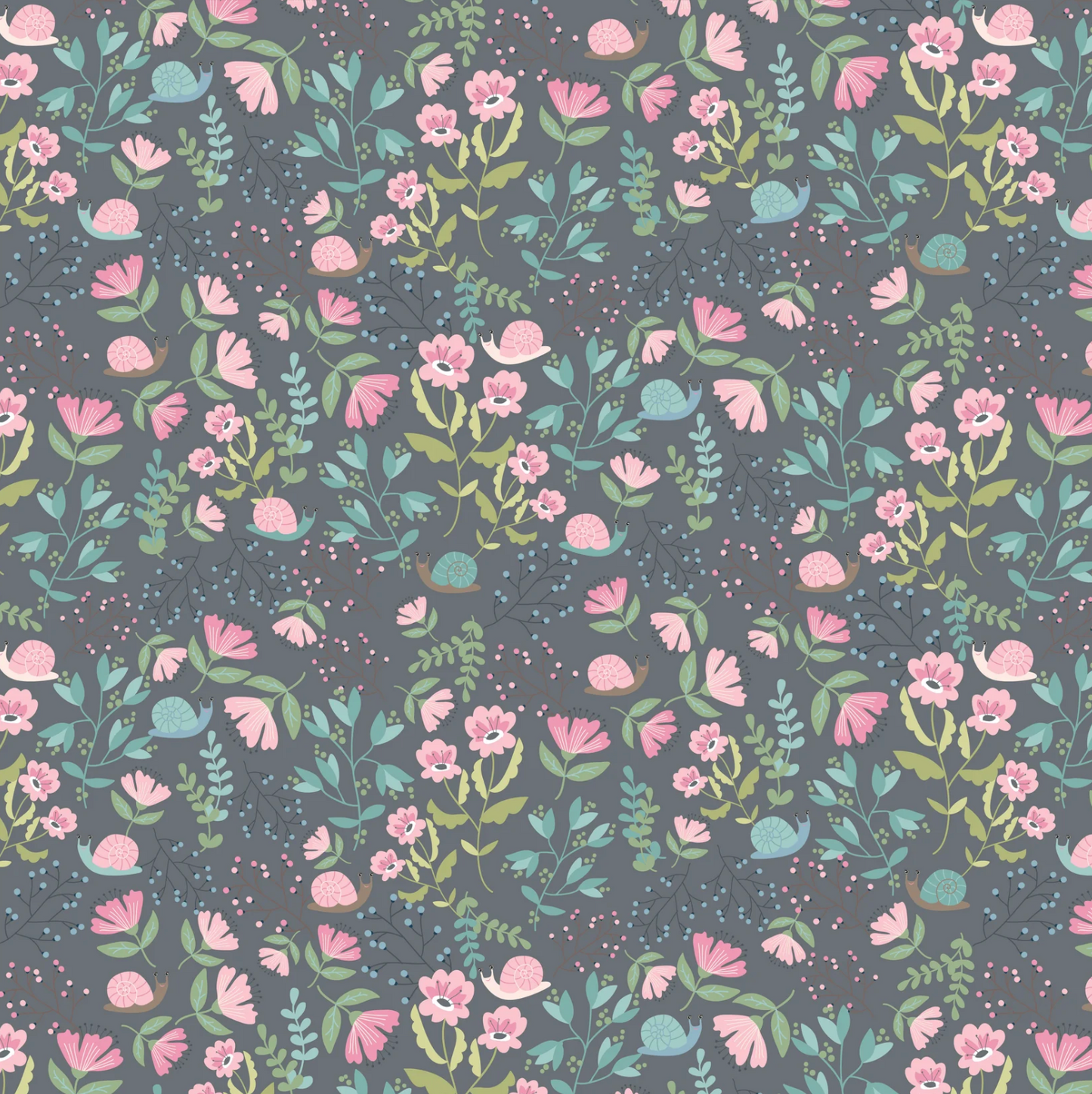 Le Petit Escargot Fabric, Hiding Out Grey SL26403, Sold by the 1/2 yard, PREORDER - Good Vibes Quilt Shop