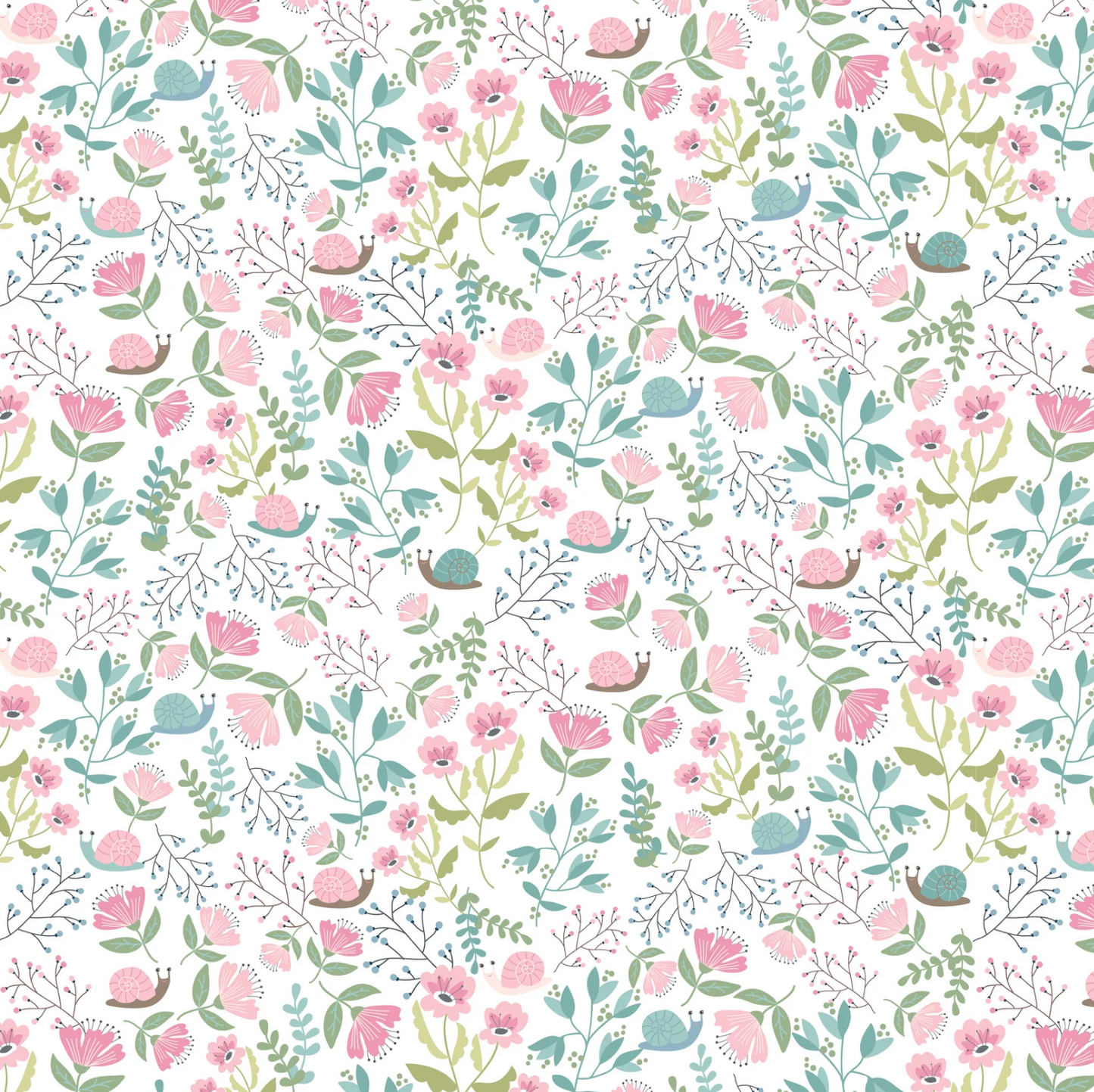Le Petit Escargot Fabric, Hiding Out White SL26401, Sold by the 1/2 yard, PREORDER - Good Vibes Quilt Shop