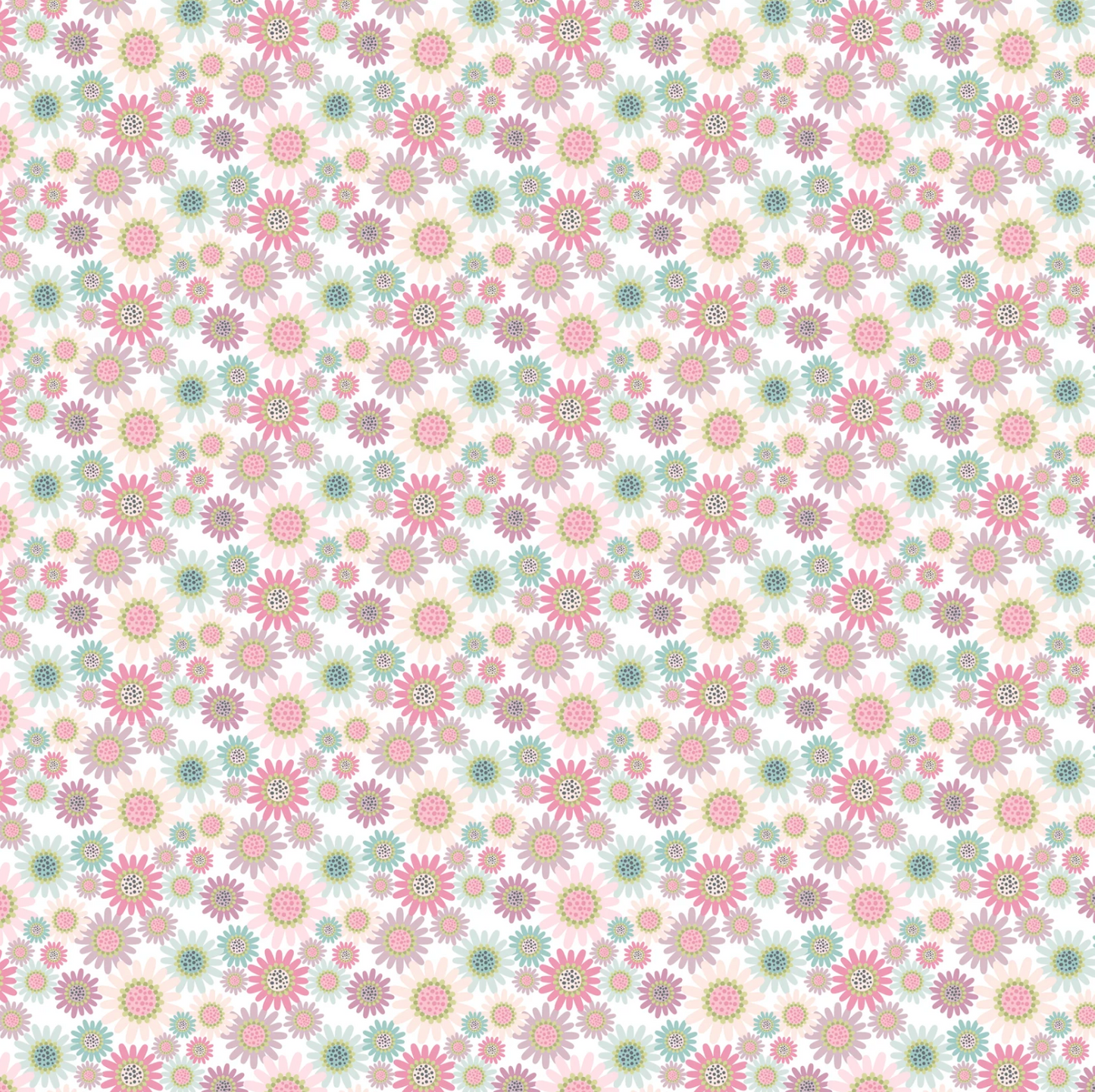 Le Petit Escargot Fabric, Sunny Daisie White, SL26410, Sold by the 1/2 yard, PREORDER - Good Vibes Quilt Shop