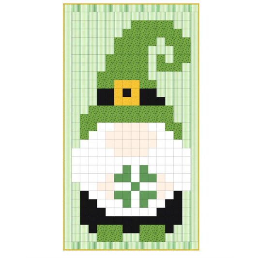 Lucky Gnome, a Tensisters Easy Piecing Grid FREE Pattern