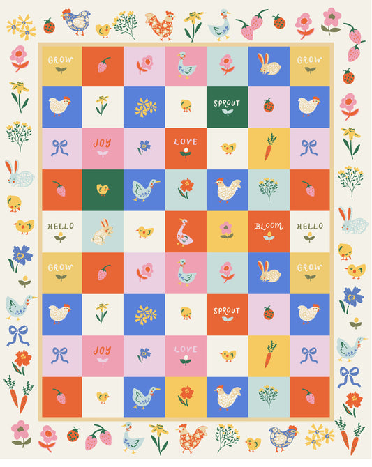 Meadow Blooms Fabric by Seiko Sisco for Poppie Cotton | Quilt Panel Multi MB271119 | PREORDER!