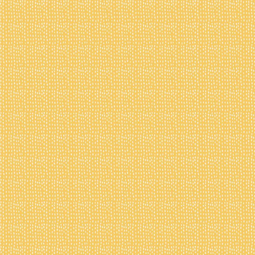 Meadow Blooms Fabric by Seiko Sisco for Poppie Cotton | Restful Rain Yellow MB271115 | Sold by the 1/2 Yard | PREORDER!