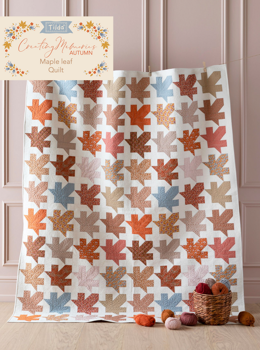 Maple Leaf Quilt Dove White, Creating Memories FALL by Tilda, FREE Pattern