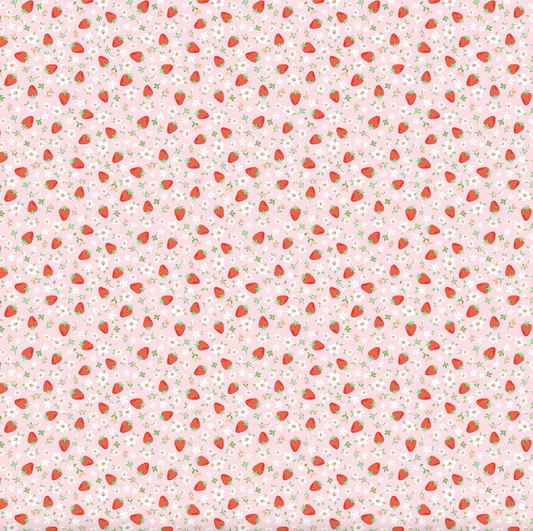 Market Day Mini Strawberries Pink MK24556, sold by the 1/2 yard, *PRE-ORDER
