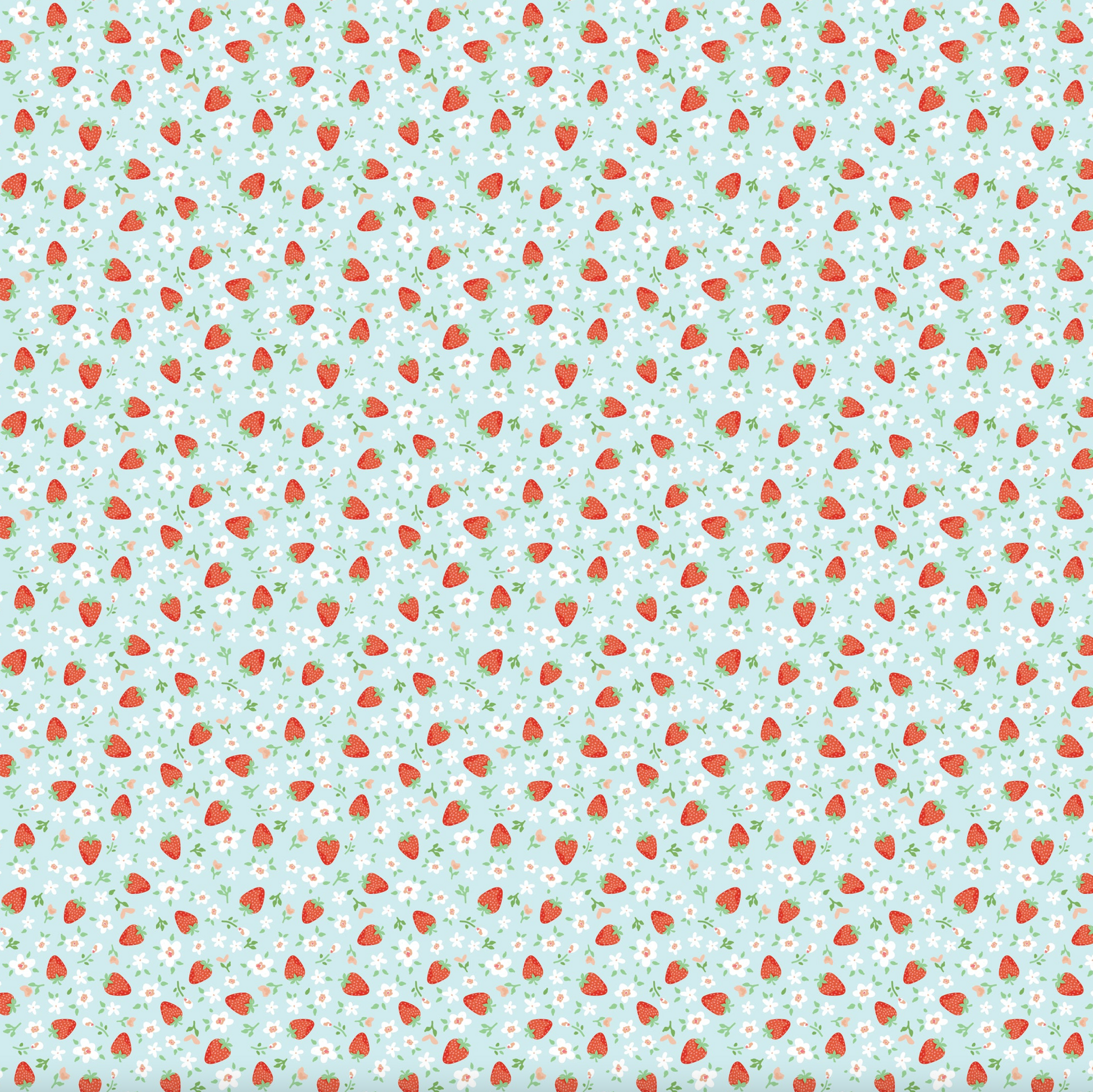 Market Day Mini Strawberries Teal MK24558, sold by the 1/2 yard, *PRE-ORDER - Good Vibes Quilt Shop