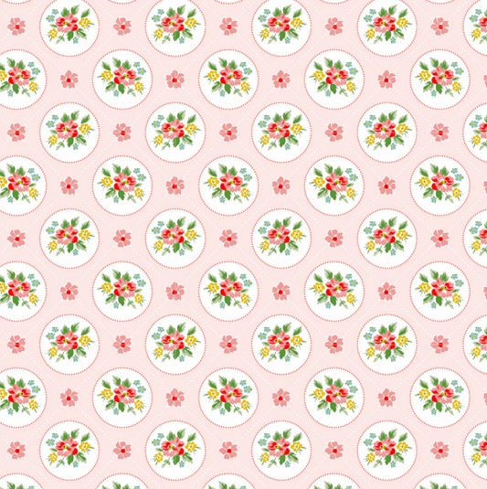 Matilda Fabric Collection, Miss Marie Pink, MA25117, Sold by the 1/2 Yard, PREORDER!