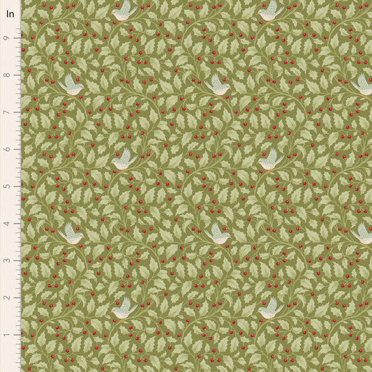 Merry Little Christmas Fabric by Tilda, Holly Moss, TIL100631