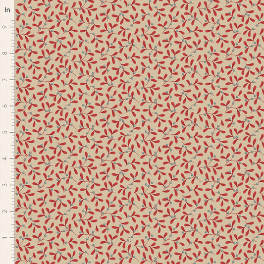 Merry Little Christmas Fabric by Tilda, Mistletoe Red, TIL100623